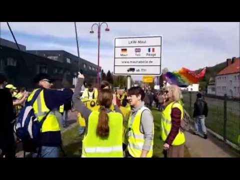 Les gilets jaunes, partis de Forbach,  entrent en Allemagne