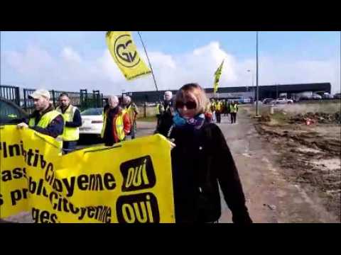 Les Gilets jaunes manifestent contre le Sydeme sur le Technopôle de Forbach