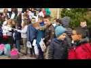 Manifestation contre la loi Blanquer devant l'école primaire de Valleroy