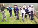 Les cadets de la gendarmerie de Moselle en immersion au fort de Guentrange de Thionville, des lycéens de Fameck descendent en rappel la paroi