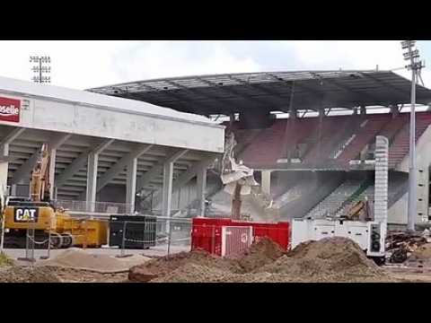 FC Metz : la démolition de la tribune Sud du stade Saint-Symphorien se poursuit