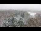 Saint-Avold sous la neige  filmé par un drone
