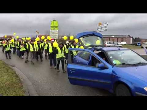 Sarreguemines : marche blanche des Gilets jaunes en soutien à Sébastien
