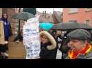 Marche funèbre des professeurs du lycée Jean de Pange à Sarreguemines contre la réforme du bac .