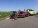 L’atterrissage de l'hélicoptère du Samu lors de l'accident  sur la RN52 près de Longwy