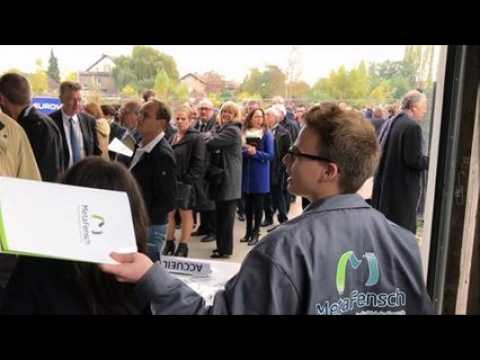 Hollande à Florange (octobre 2016) la salle de presse.mp4