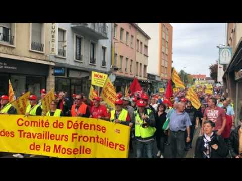 800 travailleurs frontaliers manifestent à sarreguemines