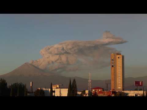 Mexico's Popocatepetl volcano spews smoke
