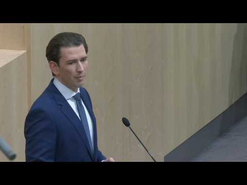 Austrian Chancellor Sebastian Kurz addresses parliament