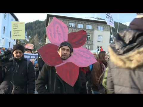 People hold climate rally on sidelines of World Economic Forum in Davos