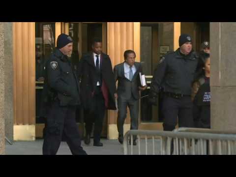 Actor Cuba Gooding Jr and his lawyer leave court in New York