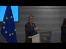 EU parliament President David Sassoli gives a speech at UK farewell ceremony