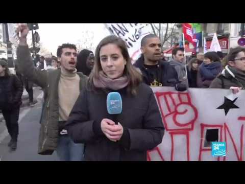 French protesters take to the streets in 8th protest day against pension reform
