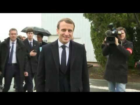Macron visits car battery factory on first stop of Charente tour