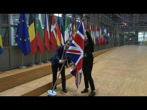 Brexit: UK flag removed from European Council's Europa Building in Brussels