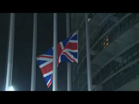 British flag lowered at the European Parliament in Strasbourg