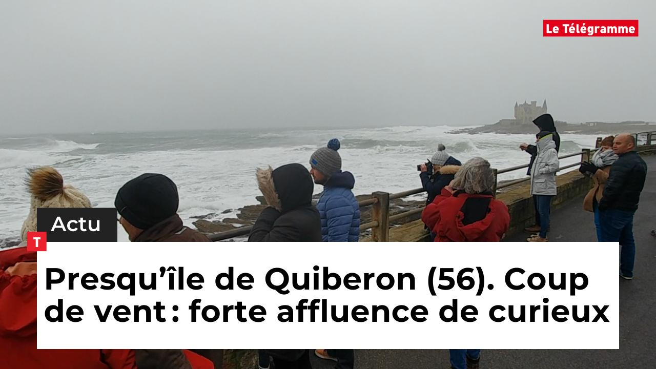 Presqu’île de Quiberon (56). Coup de vent : forte affluence de curieux (Le Télégramme)
