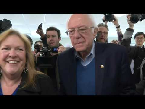 Bernie Sanders votes in his home state of Vermont on Super Tuesday