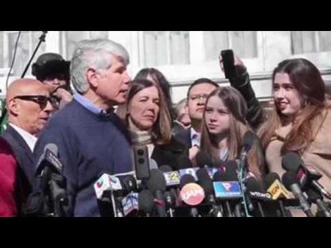 Former Illinois Governor Rod Blagojevich speaks after release from federal prison