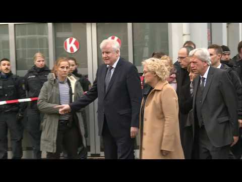 German Interior minister Horst Seehofer visits crime scene in Hanau