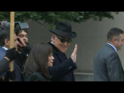 Roger Stone arrives at court ahead of sentencing