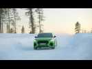 The new Audi RS Q3 in Kyalami Green Driving on ice