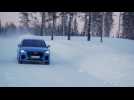 Audi RS Q3 Sportback in Turbo Blue Driving on ice