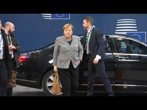 Angela Merkel, Emmanuel Macron and Charles Michel arrive for second day of budget summit