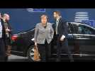 Angela Merkel, Emmanuel Macron and Charles Michel arrive for second day of budget summit