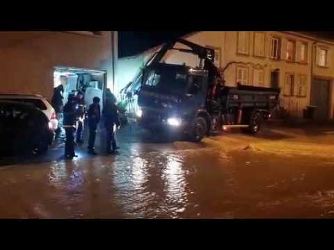 Hoff inondé en pleine nuit