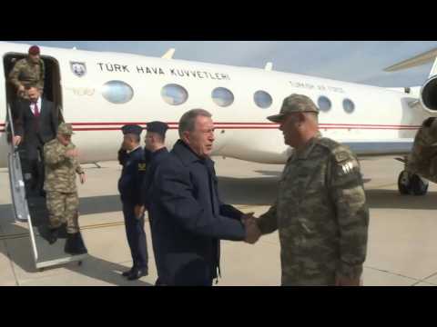 Turkey's Defence Minister visits troops at border with Syria after deadly flare-up