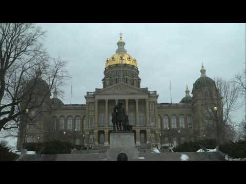 Images of Iowa's State Capitol ahead of voting in the Iowa Caucuses