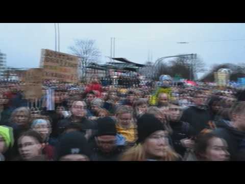 Thunberg protests in Hamburg two days after the elections