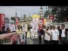 Protests in Kolkata against Trump's visit to India