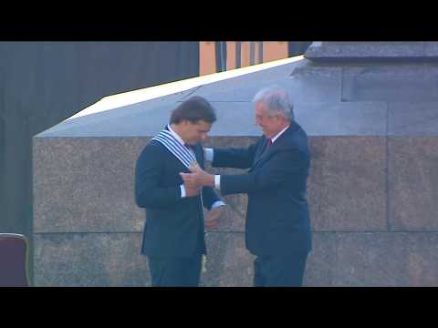 Uruguay's new president Luis Lacalle Pou receives presidential sash