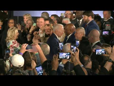 Biden celebrates major win in South Carolina