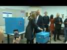 Netanyahu's main challenger Benny Gantz casts his ballot