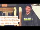 Un jeune artisan vaudois fait tester ses skis en bois
