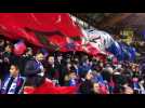 Belfort – Rennes en quart de finale de la Coupe de France au stade Bonal : le tifo déployé lors de l'entrée des joueurs