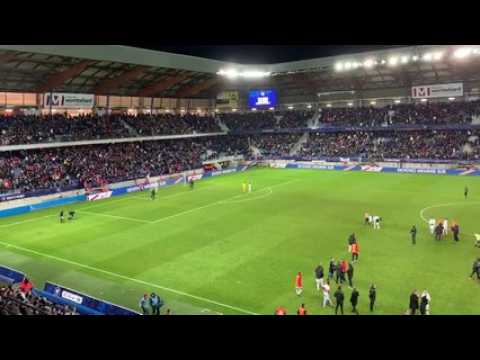Belfort – Rennes en quart de finale de la Coupe de France au stade Bonal : les joueurs font un tour d'honneur