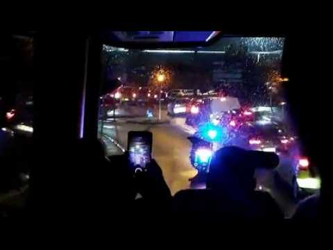 Épinal – Saint-Étienne en quart de finale de la Coupe de France au stade Marcel-Picot : arrivée des supporters à Nancy