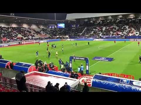 Épinal – Saint-Étienne en quart de finale de la Coupe de France au stade Marcel-Picot : les joueurs terminent leur entraînement
