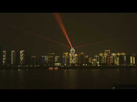 "Go Wuhan!": Light show in virus epicenter city