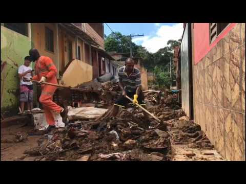 Brazilians clean up debris after floods and record rains
