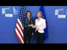 US Speaker of the House Nancy Pelosi meets EU's Ursula von der Leyen - Label : AFPTV - First images - Category : News