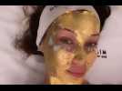 Bella Hadid gets 24k-gold face treatment