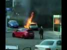 Besançon : une 504 s’enflamme sur un parking