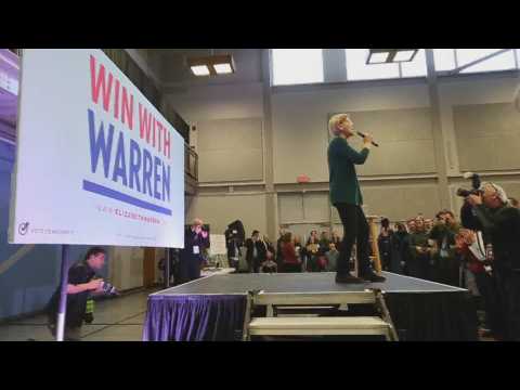 Democratic candidate Elizabeth Warren campaigns in New Hampshire