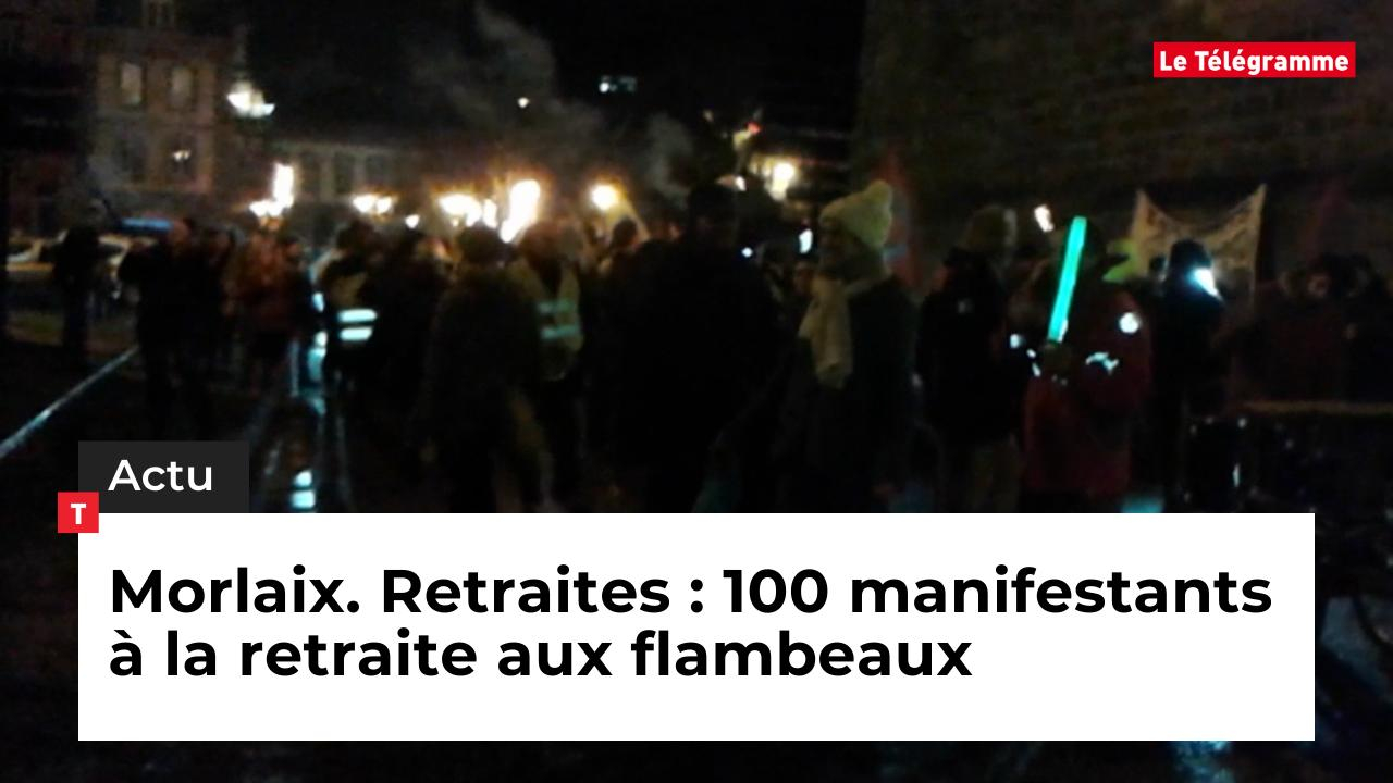 Morlaix. Retraites : 100 manifestants à la retraite aux flambeaux (Le Télégramme)