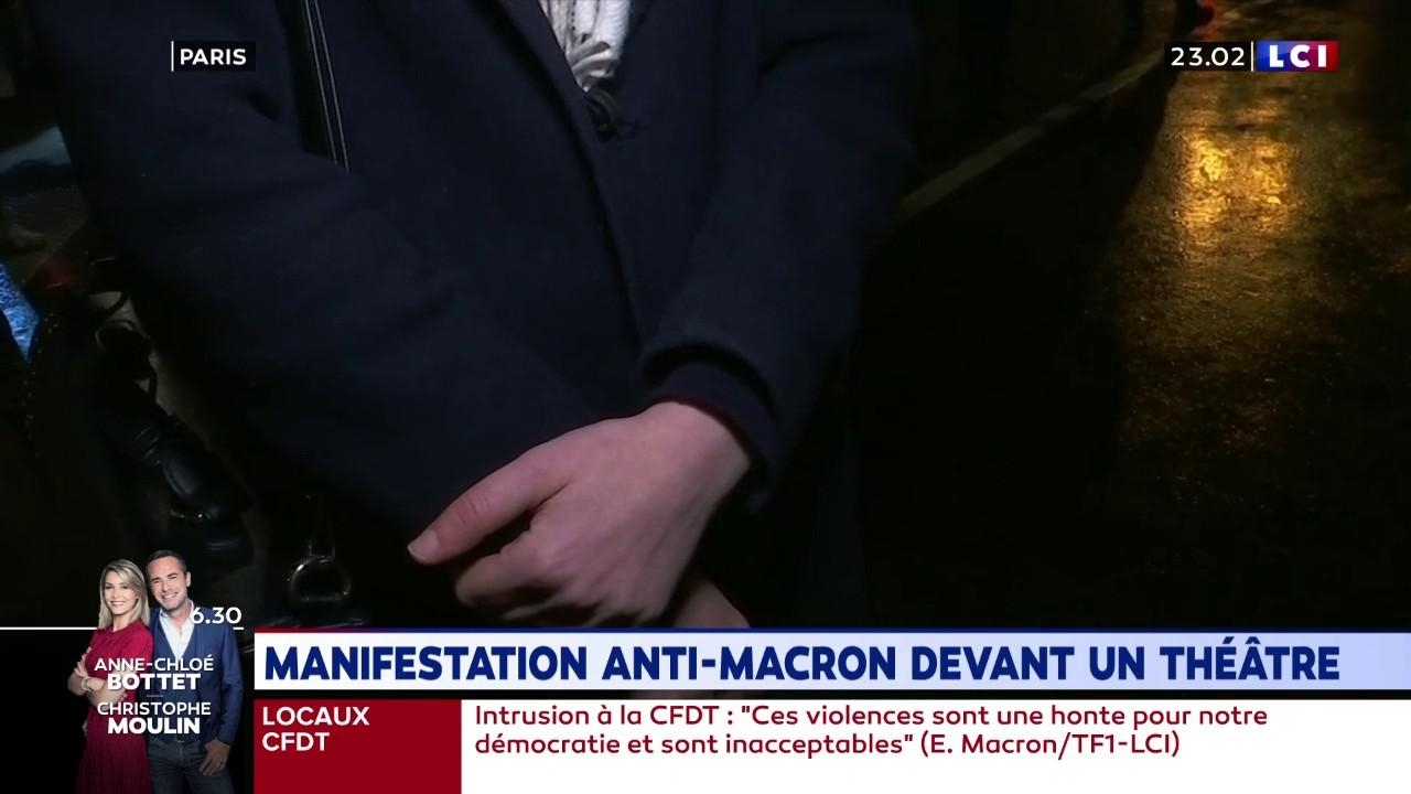 VIDEO - Une manifestation anti-Emmanuel Macron devant un théâtre parisien (LCI)